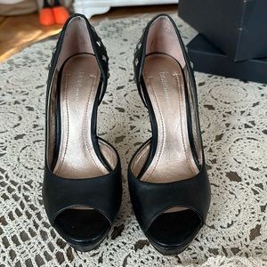 BCBG platform stiletto Black with silver studs. Size 8.5